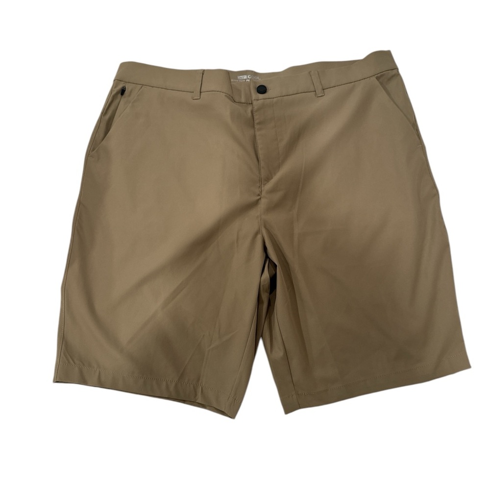 32 Degrees Cool Performance Tech Shorts Size 40, Tan, Stretch, Zipper Pocket.